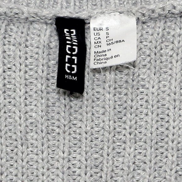 H&M RIB-KNIT CARDIGAN LIGHT GRAY - Picture 6 of 14